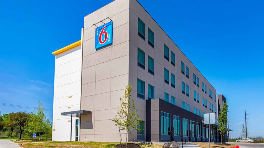 The exterior of the dual-branded Motel 6Studio 6 in Austin