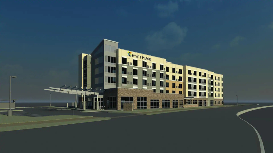 A rendering of the Hyatt Place Fresno