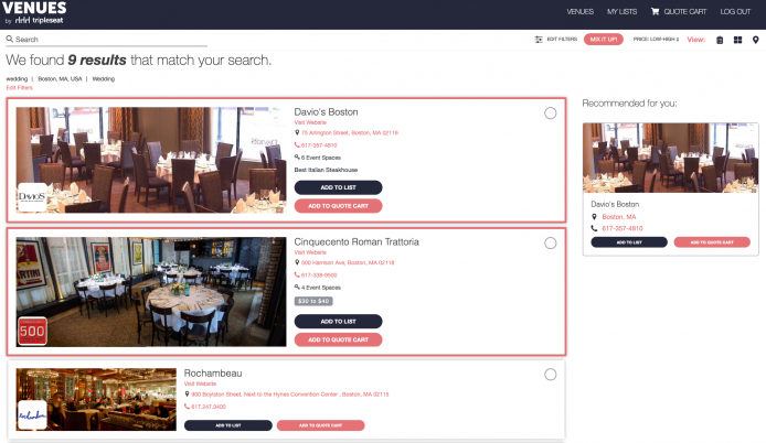 Tripleseat launches event leads features for Venues