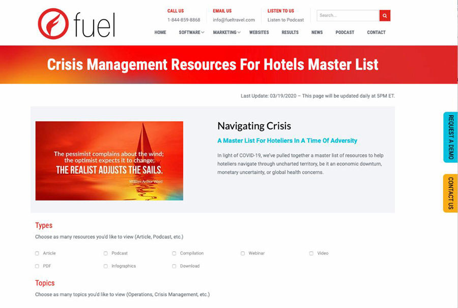Crisis Management Resources for Hotels Master List