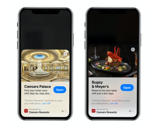 Apple App Clip for Caesars Entertainment