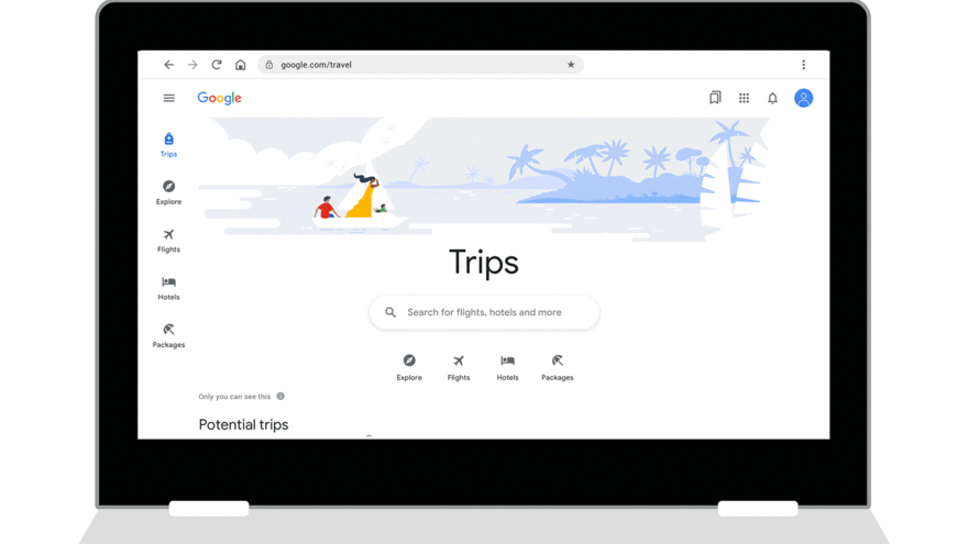 GIF of Google page transitions