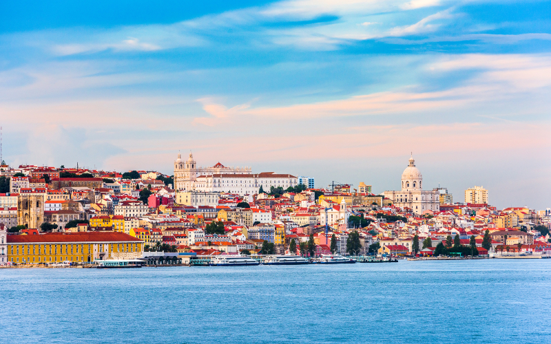 Lisbon Portugal skyline on the Tagus River