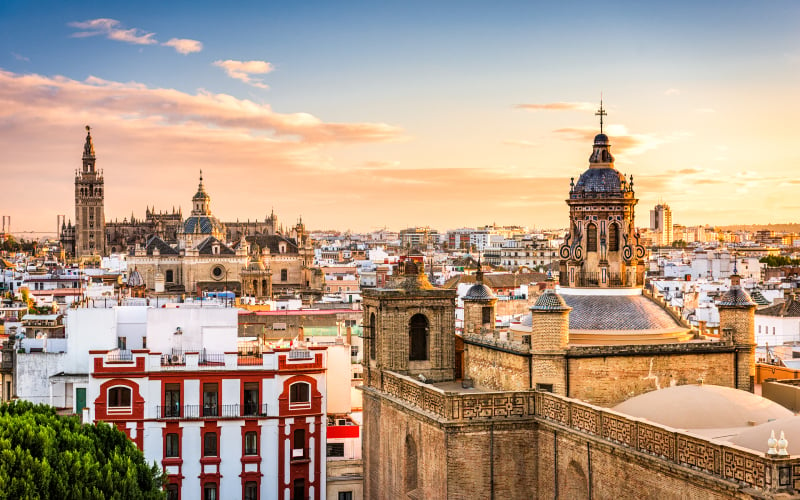 Seville Spain skyline in the Old Quarter