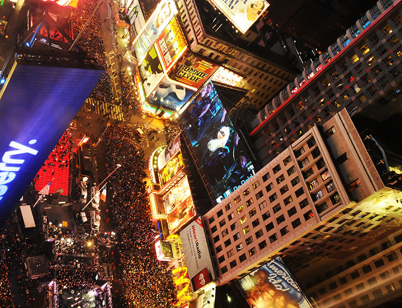 Crowds gather to celebrate New Years Eve in New York Citys Time Square