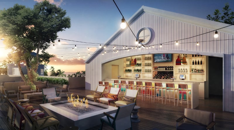 A rendering of Lido Houses Rooftop Bar