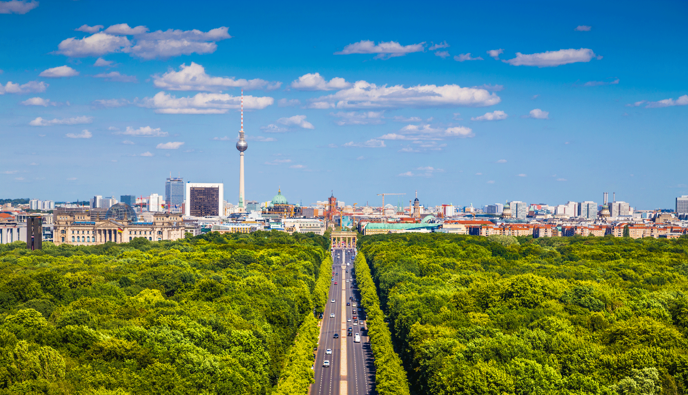 Berlin over Tiergarten Park