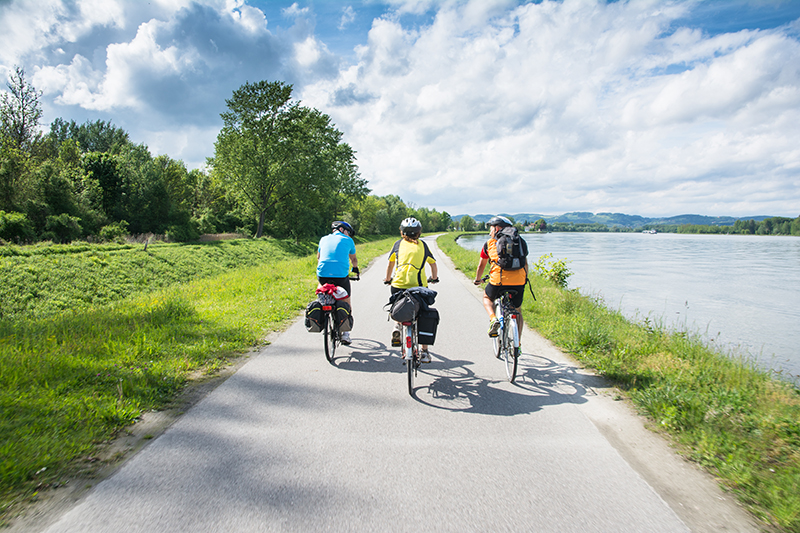 Bikers along the Danube
