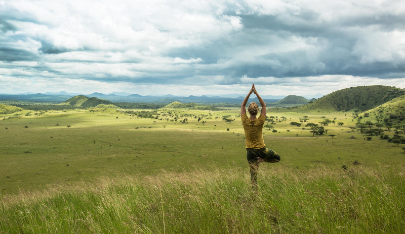 Frontiers International Travel yoga in Chyulu Hills Kenya