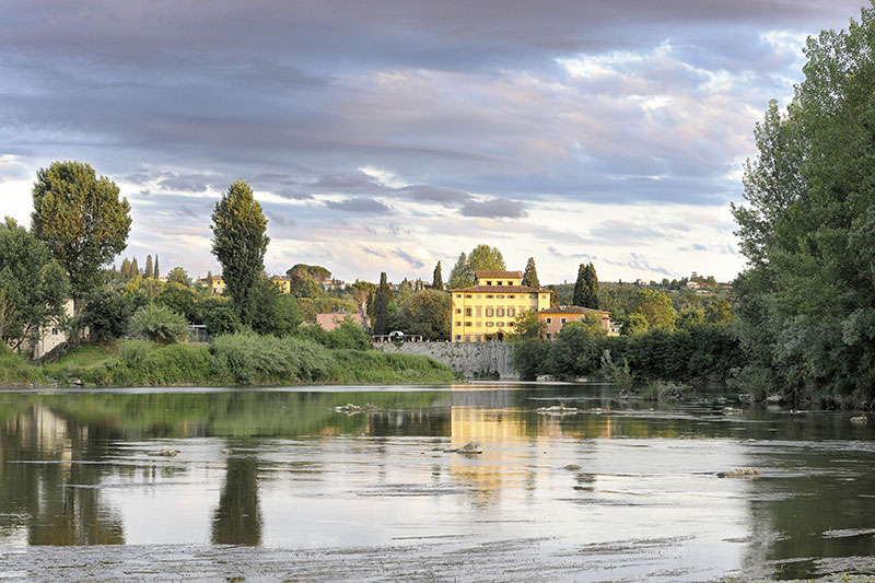 View of Villa La Massa from the Arno River