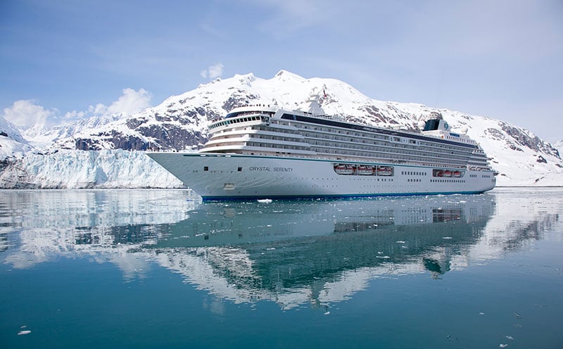 Crystal Serenity sailing in Glacier Bay Alaska