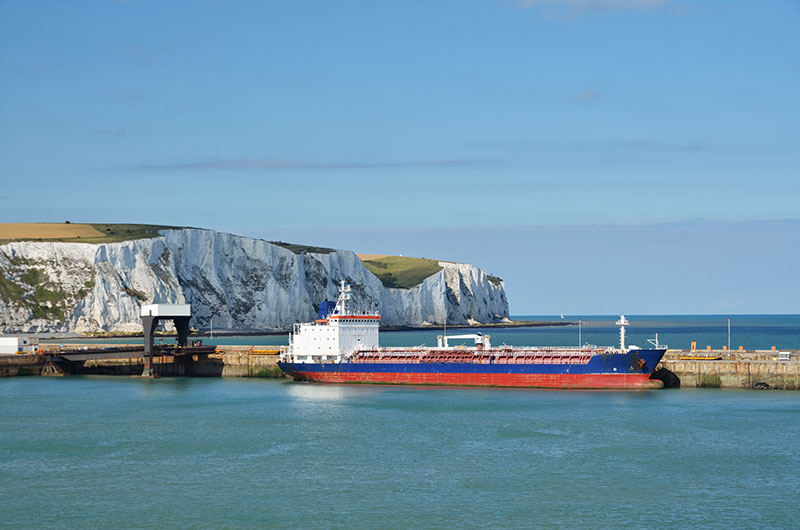 freighter waiting in the harbour of Dover Southengland