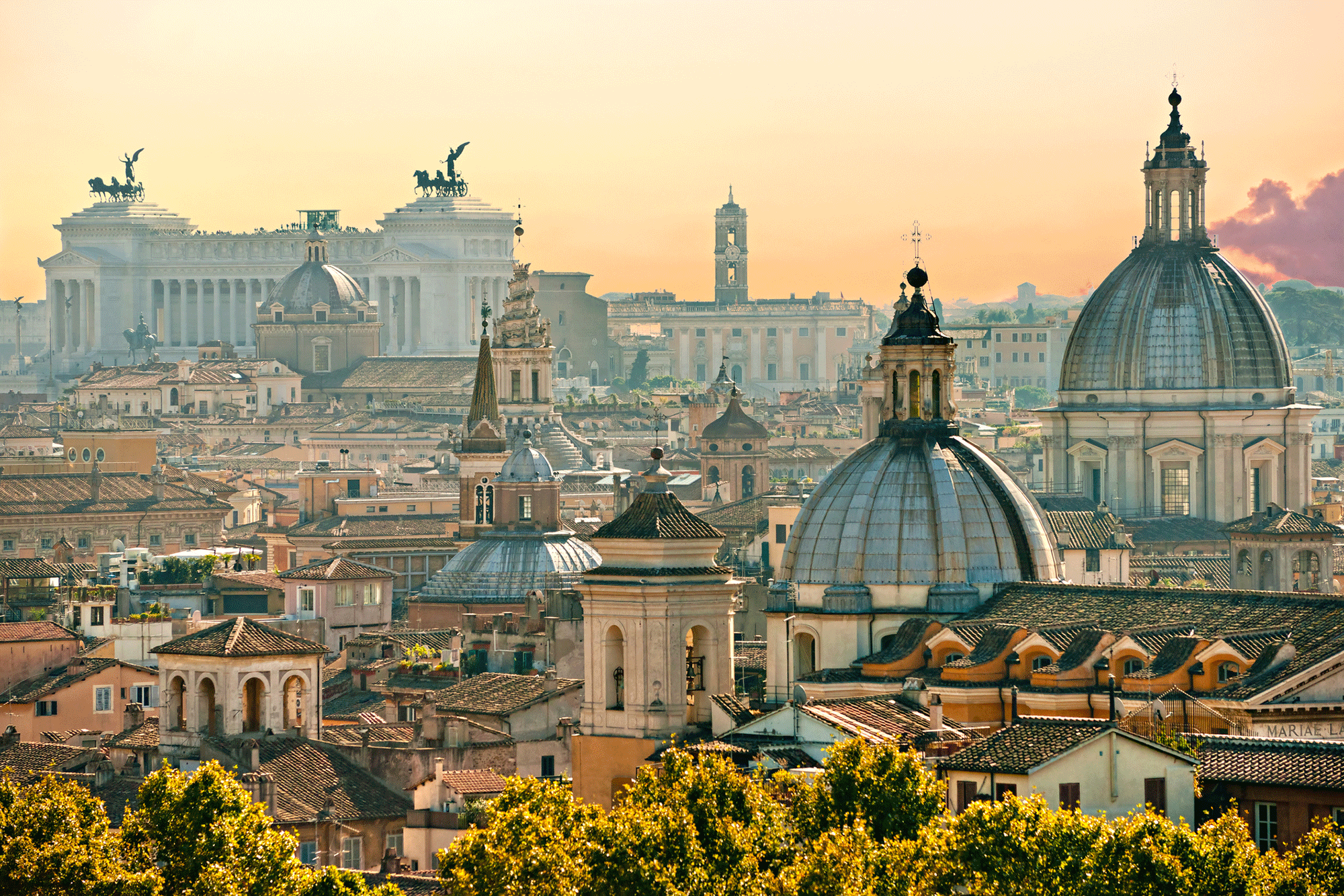 View of Rome from Castel SantAngelo Italy 