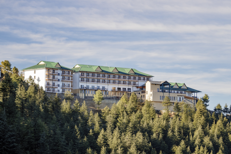The Taj Theog Resort  Spa Shimla sits on a hill surrounded by forests