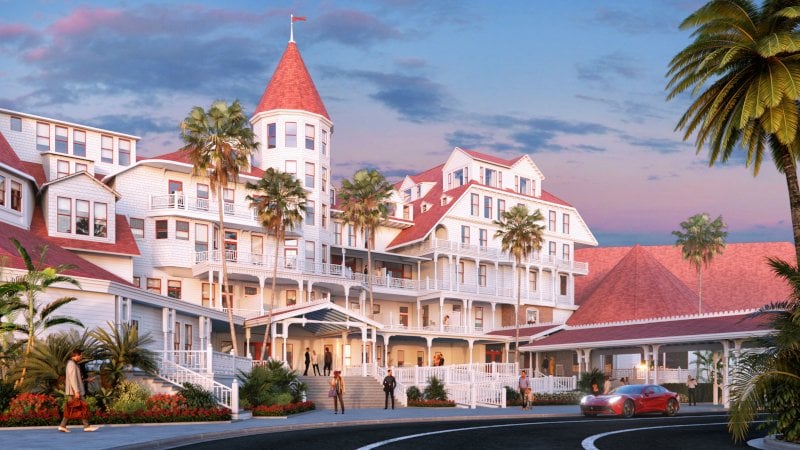 Image of the porch of the soon-to-be-renovated hotel 