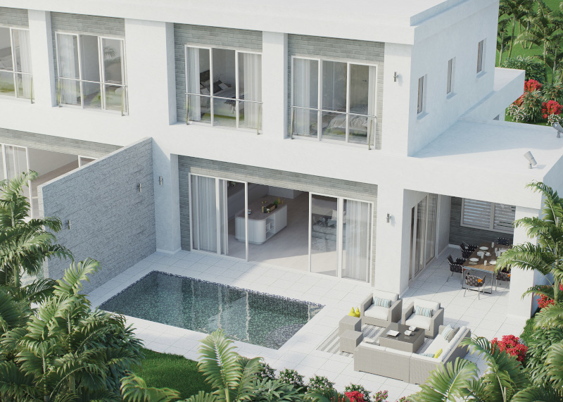 Image of new villa development with outdoor area 