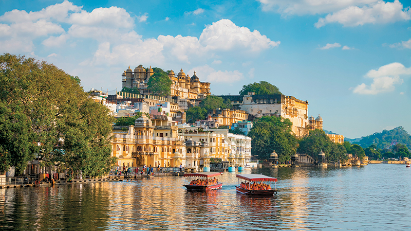 The City Palace and Lake Pichola in Udaipur
