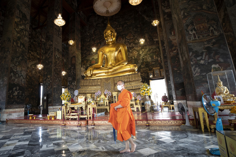 Thailand temple during coronavirus pandemic