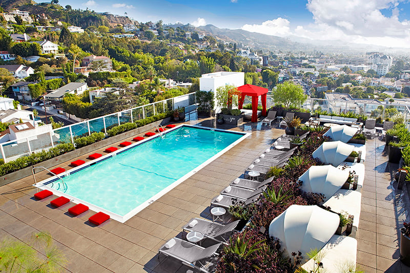 rooftop pool at Andaz West Hollywood