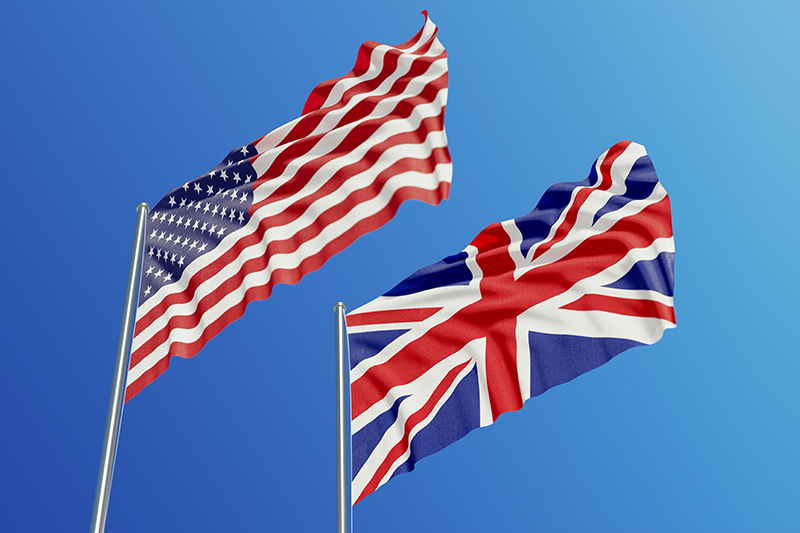 United States and United Kingdom flag