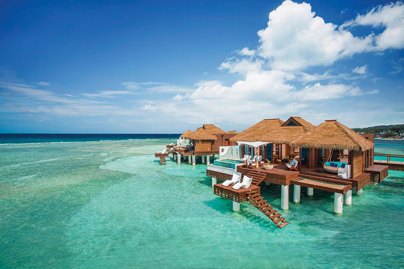 Sandals Royal Caribbean in Jamaica has two overwater bungalow options The Over-the-Water Private Island Butler Honeymoon Bun
