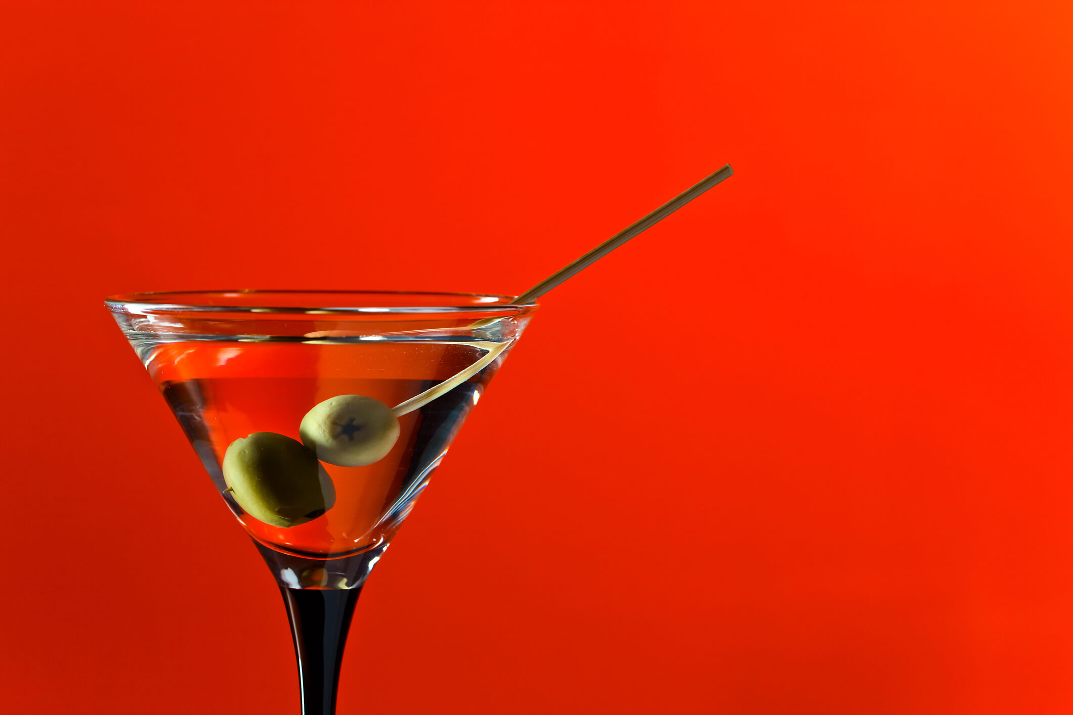 Martini against red background