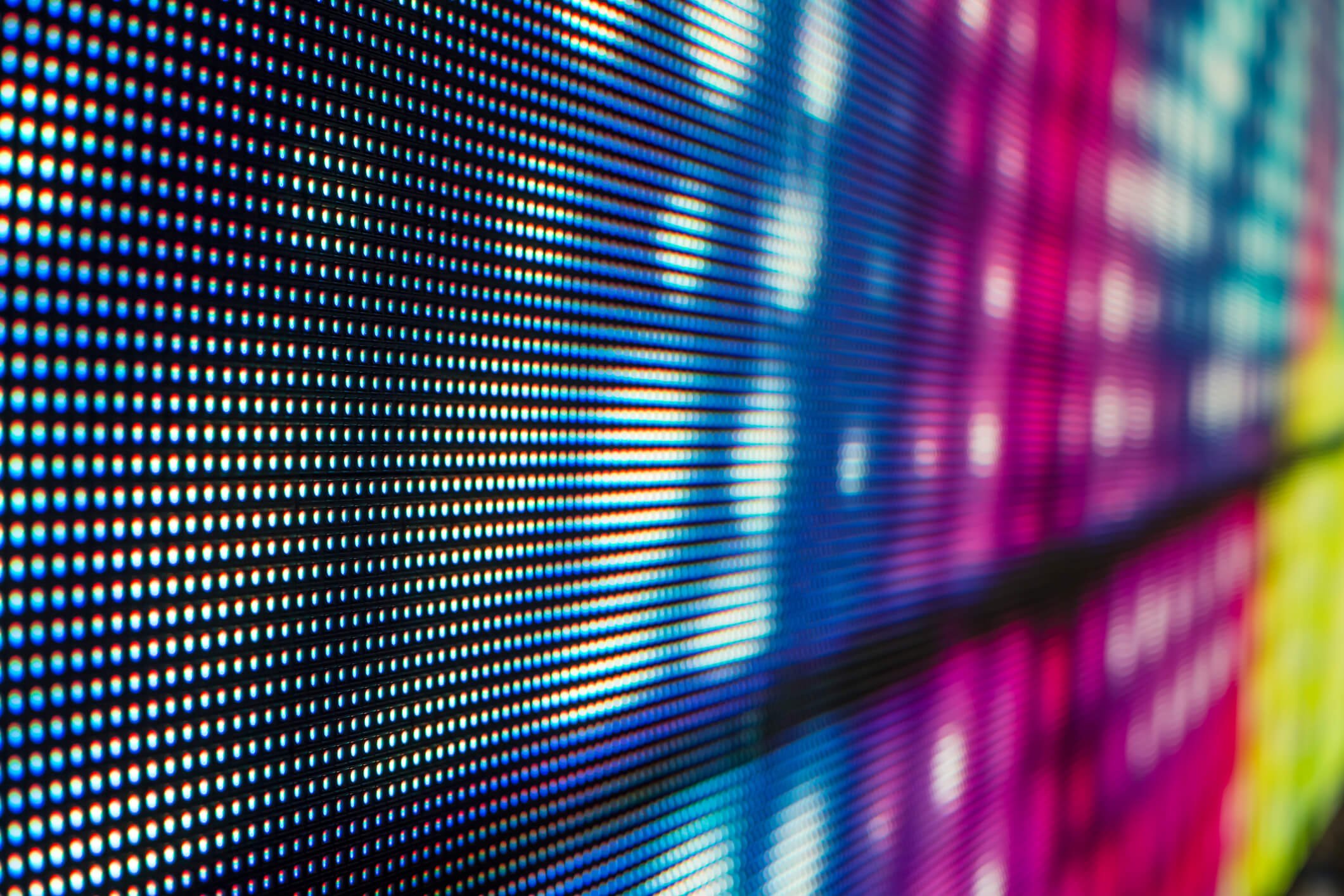 Closeup of LED video wall
