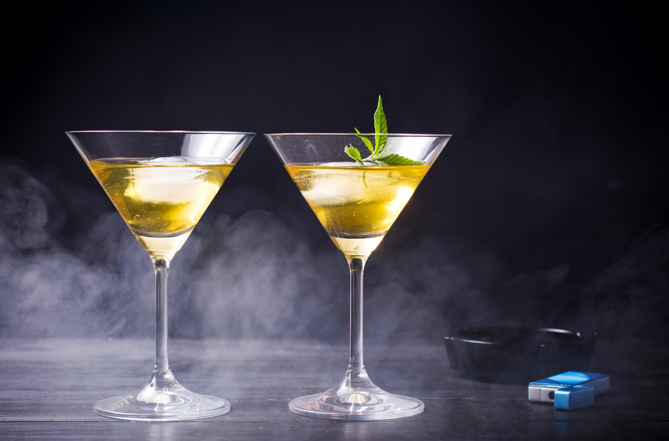 Cannabis Cocktails and lighter