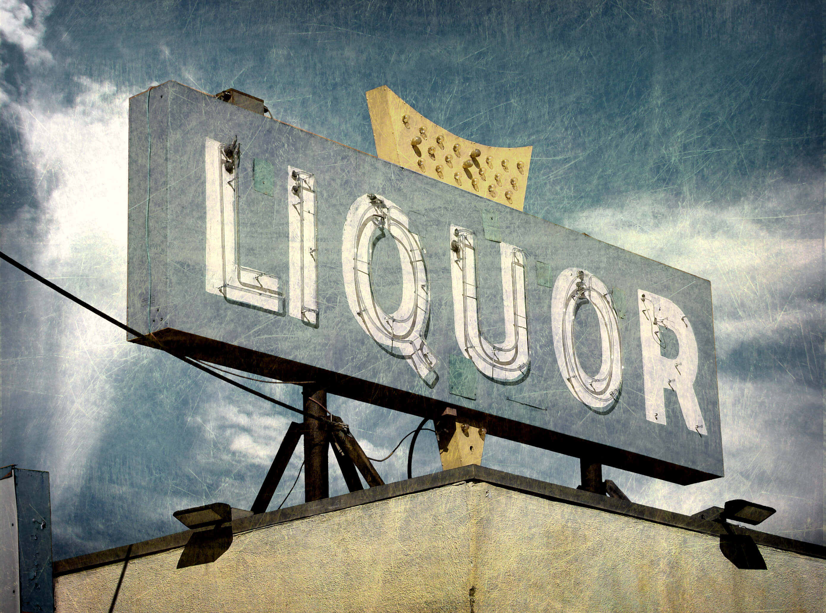 Retro liquor store sign