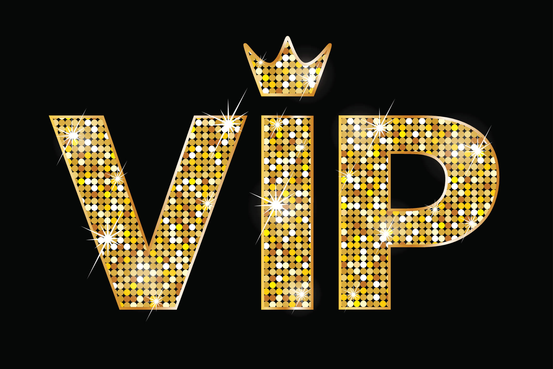 VIP on black background with crown