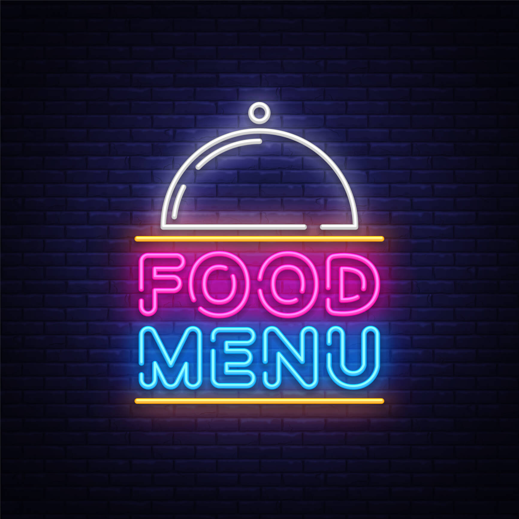 Food menu neon sign concept