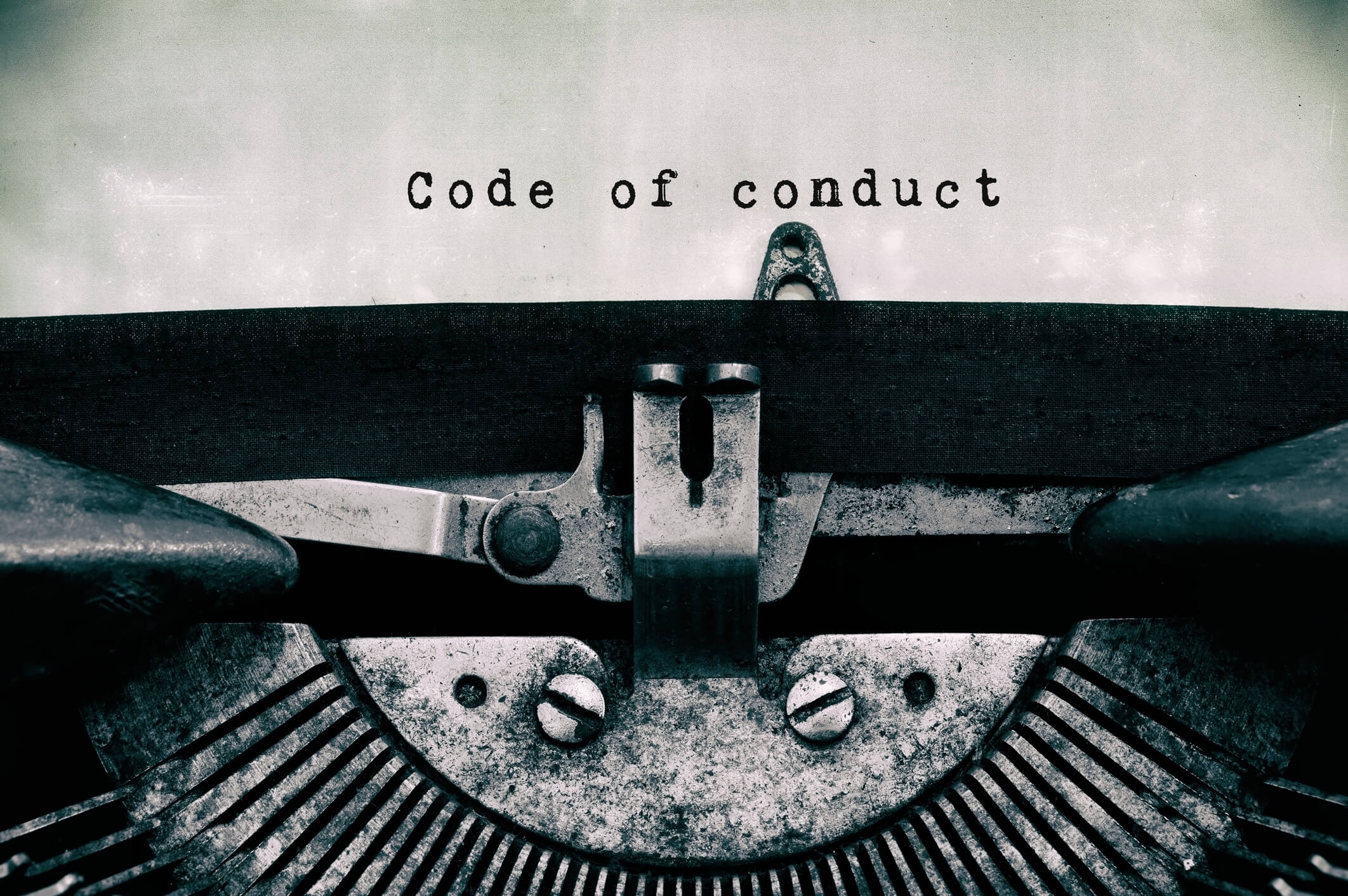 Code of ethics typewriter concept