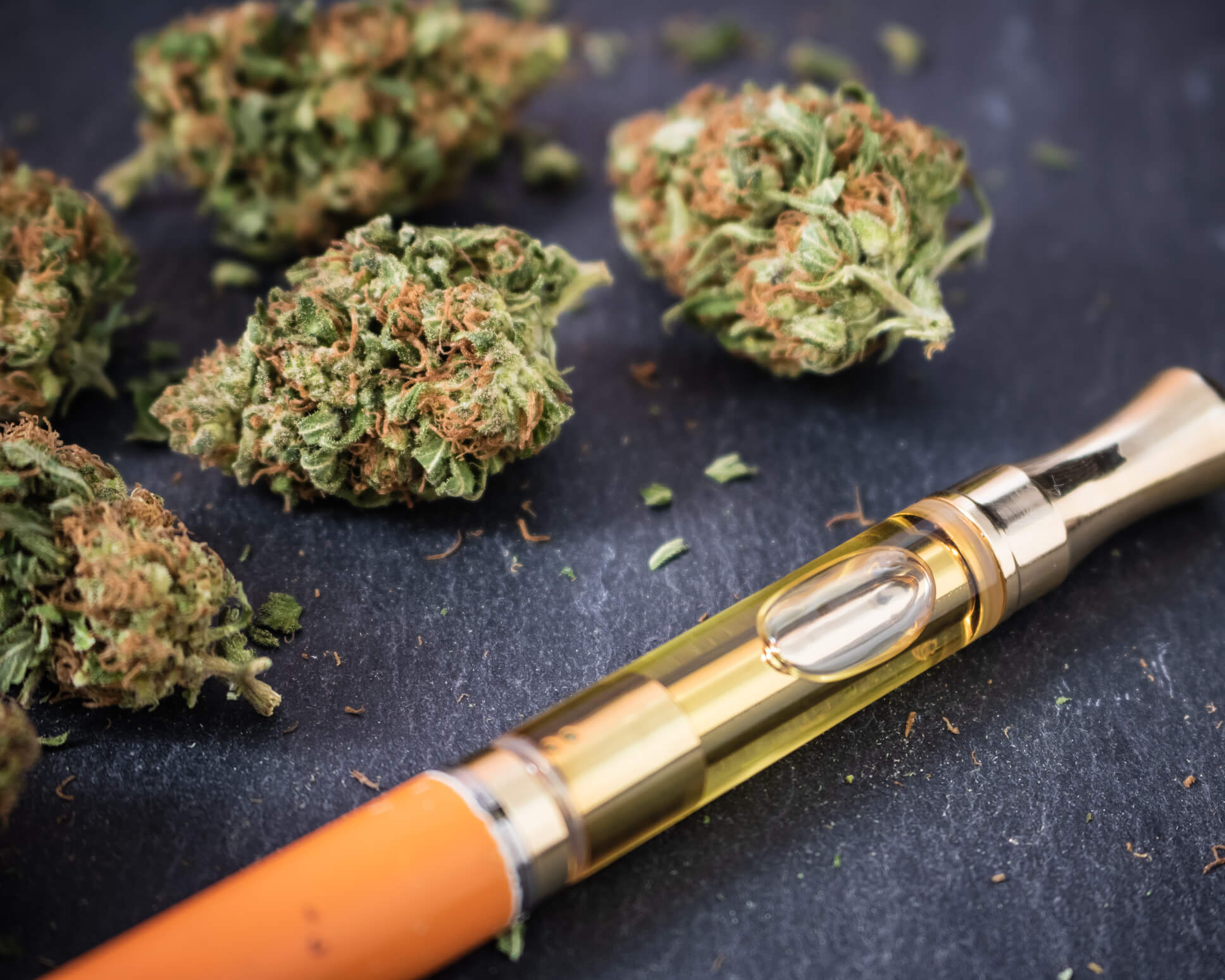 Cannabis buds and vaping pen