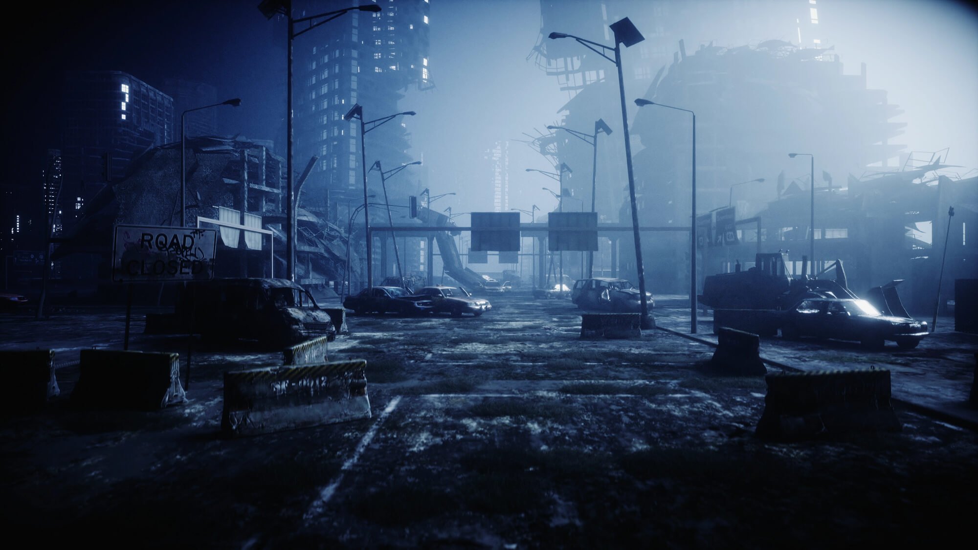 Apocalyptic city scene