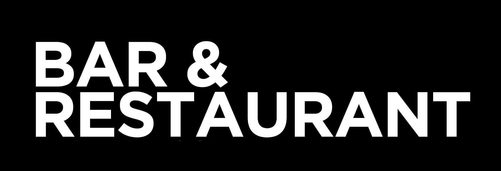 Bar and Restaurant logo white on black background