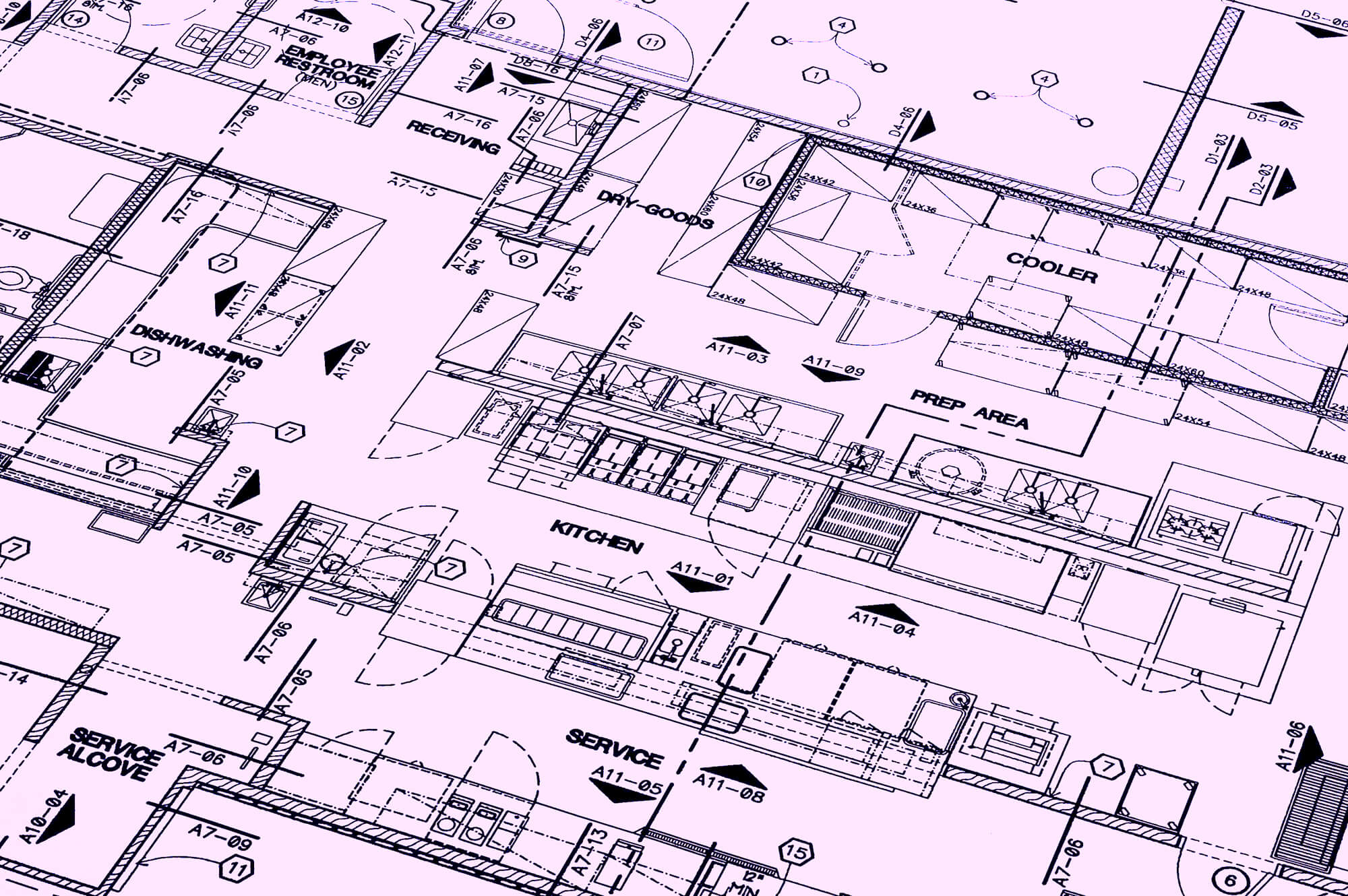 Restaurant kitchen blueprint