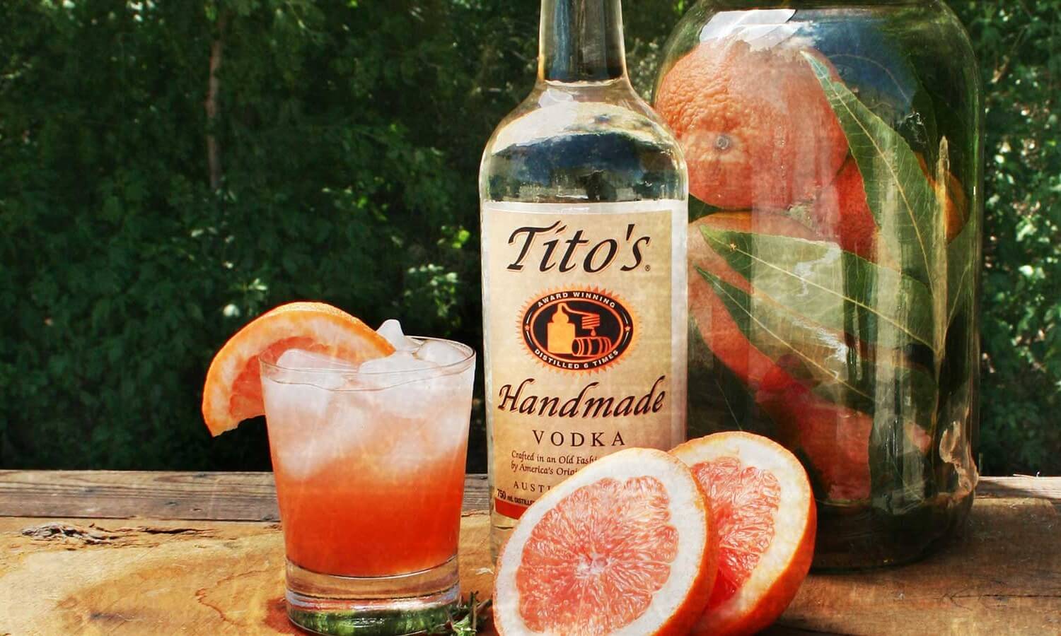 Titos Vodka and grapefruits