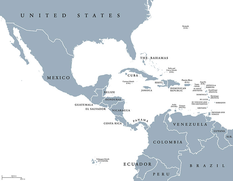 Caribbean map image