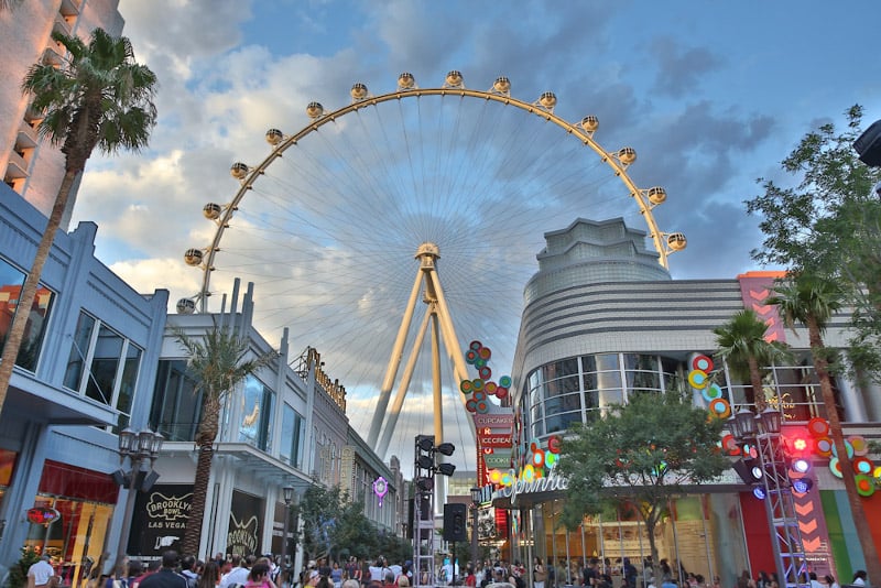 Ground shot of the High Roller at The LINQ Promenade