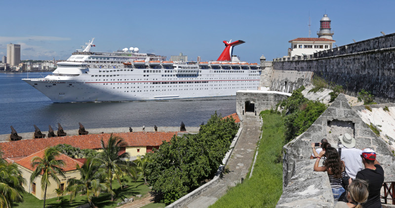Carnival Paradise docked in Havana Cuba