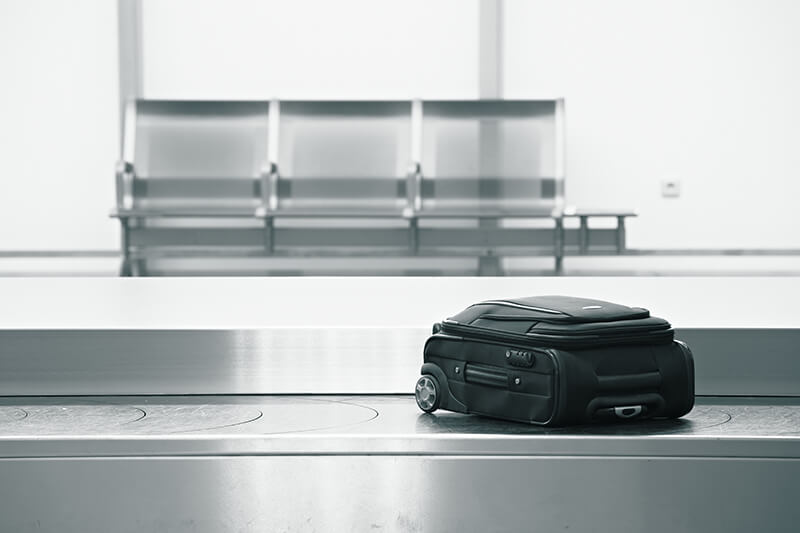 luggage on baggage claim