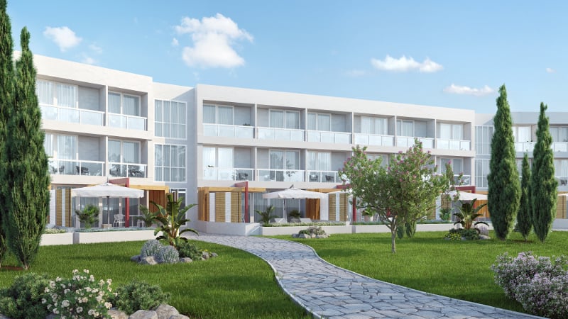 A rendering of the garden view at Holiday Villages Montenegro
