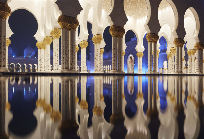 A picture of a mosque in Abu Dhabi