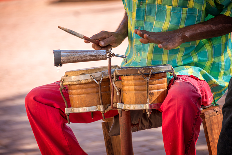 man playing drums in Cuba