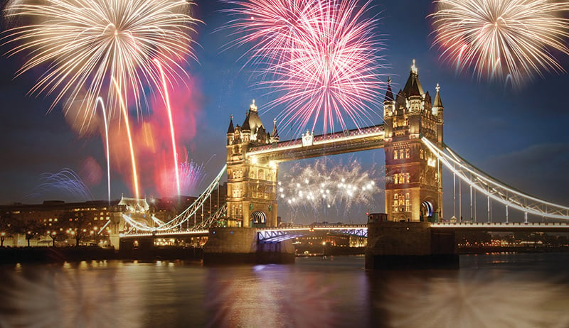Tower Bridge London fireworks