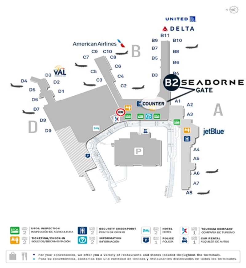 Seaborne Airport Map