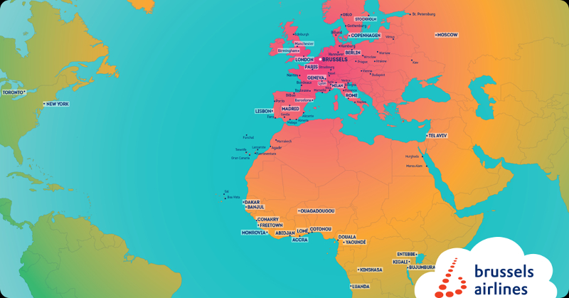 Map of Brussels Airlines Destinations 