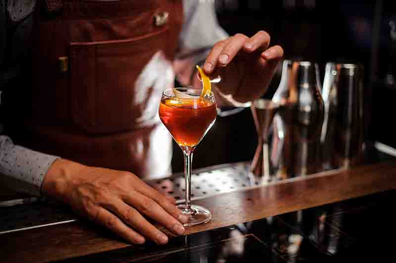 bartender making cocktail