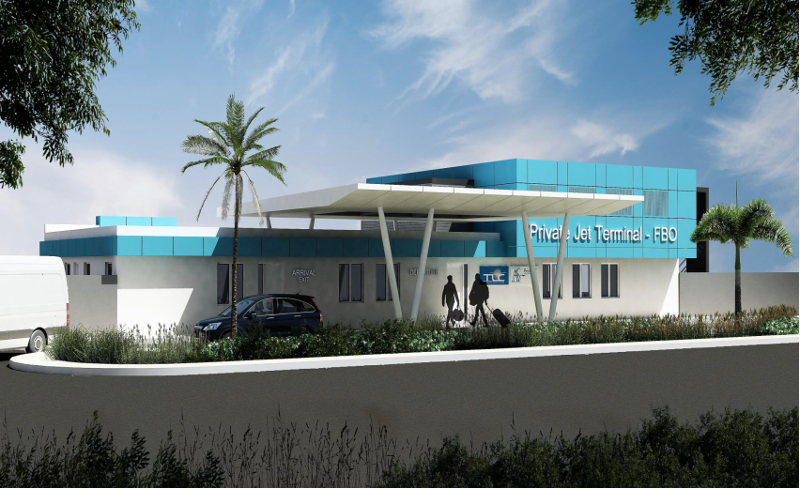 Image of the exterior of the building at SXM Airport 