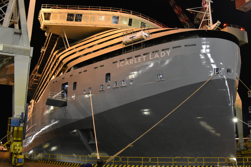 Image of the new Virgin Voyages ship in construction 